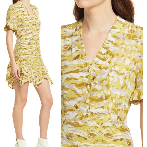 NWT Yellow Dress - All Saints Frankie Oniyuri Dress - Picture 2 of 2